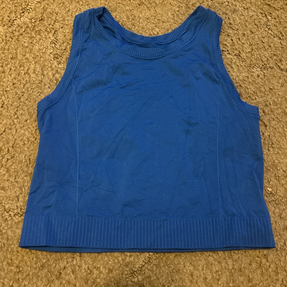 Old Navy Blue Ribbed Crop Tank Top